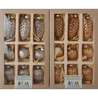 Krebs Glas Lauscha Christbaumschmuck "Zapfen-Eichel-Walnuss", (Set, 18 tlg.), handdekoriert von Krebs Glas Lauscha
