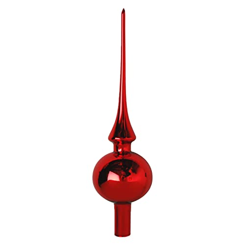 Krebs Glas Lauscha Christbaumspitze Rot glänzend 26 cm Baumspitze von Krebs Glas Lauscha