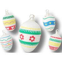 Krebs Glas Lauscha Osterei mit bunter Dekoration von Krebs Glas Lauscha