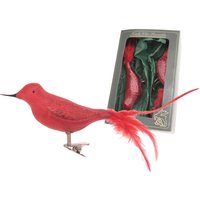 Krebs Glas Lauscha Weihnachtsbaumklammer "Amsel, Eislack, unversilbert", (Packung, 2 tlg.), Weihnachtsbaumklammern Glas, mundgeblasen, handgefertigt, Glasvogel von Krebs Glas Lauscha