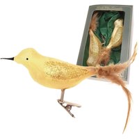 Krebs Glas Lauscha Weihnachtsbaumklammer "Amsel, Eislack, unversilbert", (Packung, 2 tlg.), Weihnachtsbaumklammern Glas, mundgeblasen, handgefertigt, Glasvogel von Krebs Glas Lauscha