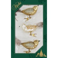 Krebs Glas Lauscha Weihnachtsbaumklammer "CBK20857, Weihnachtsdeko, Christbaumschmuck", (Set, 3 tlg.), Glasvogel von Krebs Glas Lauscha