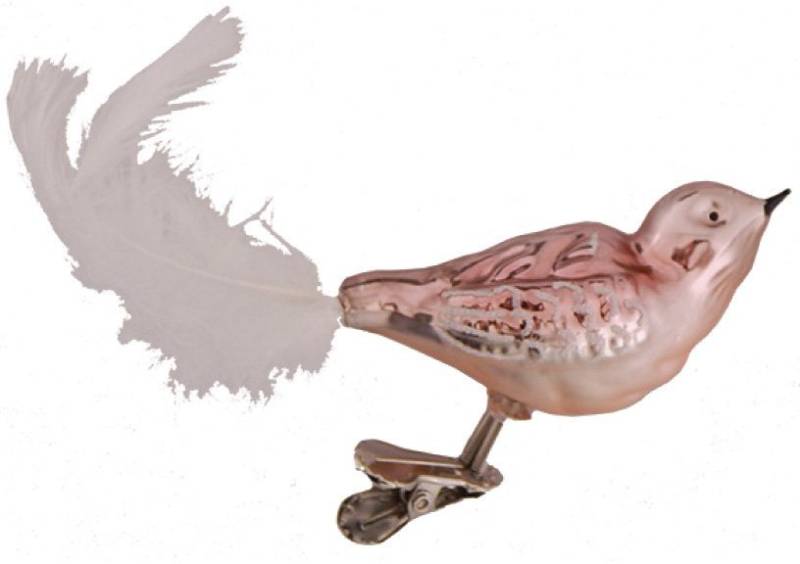 Krebs Glas Lauscha Weihnachtsbaumklammer CBK70442, Weihnachtsdeko, Christbaumschmuck (3-tlg), Glasvogel von Krebs Glas Lauscha