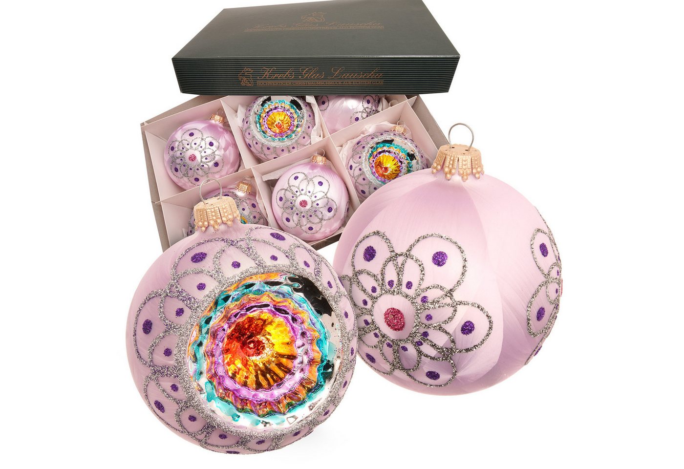 Krebs Glas Lauscha Weihnachtsbaumkugel 6er Set - Reflexkugeln in Violett - ca. 8 cm, edler Christbaumschmuck mit nostalgischem Charakter Krebs Glas Lauscha Weihnachtsbaumkugel 6er Set - Reflexkugeln in Violett - ca. 8 cm, edler Christbaumschmuck mit nostalgischem Charakter von Krebs Glas Lauscha