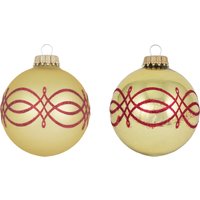 Krebs Glas Lauscha Weihnachtsbaumkugel "CBK40230, Weihnachtsdeko, Christbaumschmuck, Christbaumkugeln Glas" mit Banddekor von Krebs Glas Lauscha