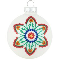 Krebs Glas Lauscha Weihnachtsbaumkugel "CBK50510, Weihnachtsdeko, Christbaumschmuck, Christbaumkugeln Glas", (Set, 4 St.), mit Blumendekor von Krebs Glas Lauscha