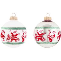 Krebs Glas Lauscha Weihnachtsbaumkugel "CBK74334, Weihnachtsdeko, Christbaumschmuck, Christbaumkugeln Glas", (Set, 4 St.), mit fröhlichen Weihnachtsmännern von Krebs Glas Lauscha