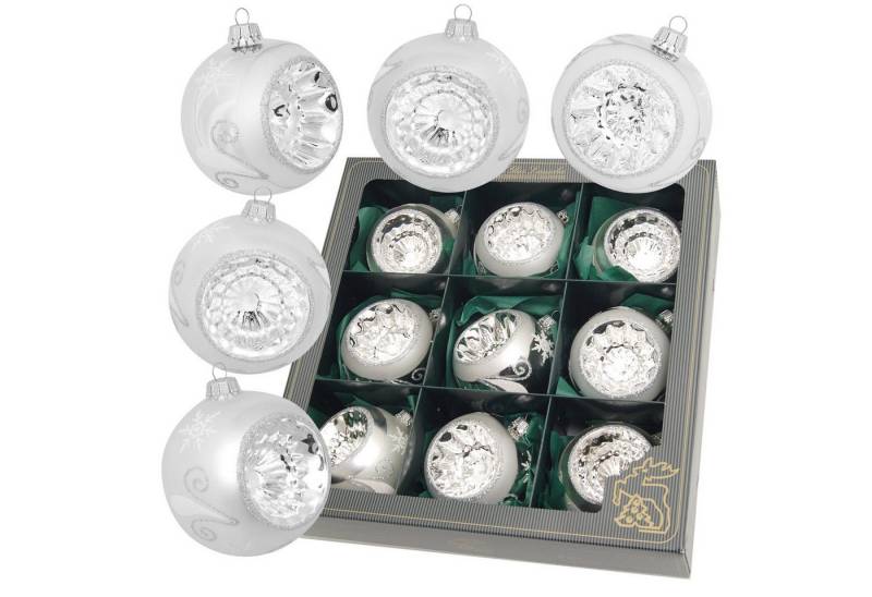 Krebs Glas Lauscha Weihnachtsbaumkugel Christbaumkugeln Weihnachtskugeln Glas Ø 8 cm 9 Stück silber reflex Krebs Glas Lauscha Weihnachtsbaumkugel Christbaumkugeln Weihnachtskugeln Glas Ø 8 cm 9 Stück silber reflex von Krebs Glas Lauscha