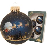 Krebs Glas Lauscha Weihnachtsbaumkugel "Midnight before Christmas", (Set, 4 St.), Weihnachtsdeko, Christbaumschmuck, Christbaumkugeln aus Glas von Krebs Glas Lauscha