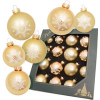 Krebs Glas Lauscha Weihnachtsbaumkugel "Schneeflocke goldfarben" Weihnachtsdeko, Christbaumschmuck, Christbaumkugeln aus Glas von Krebs Glas Lauscha