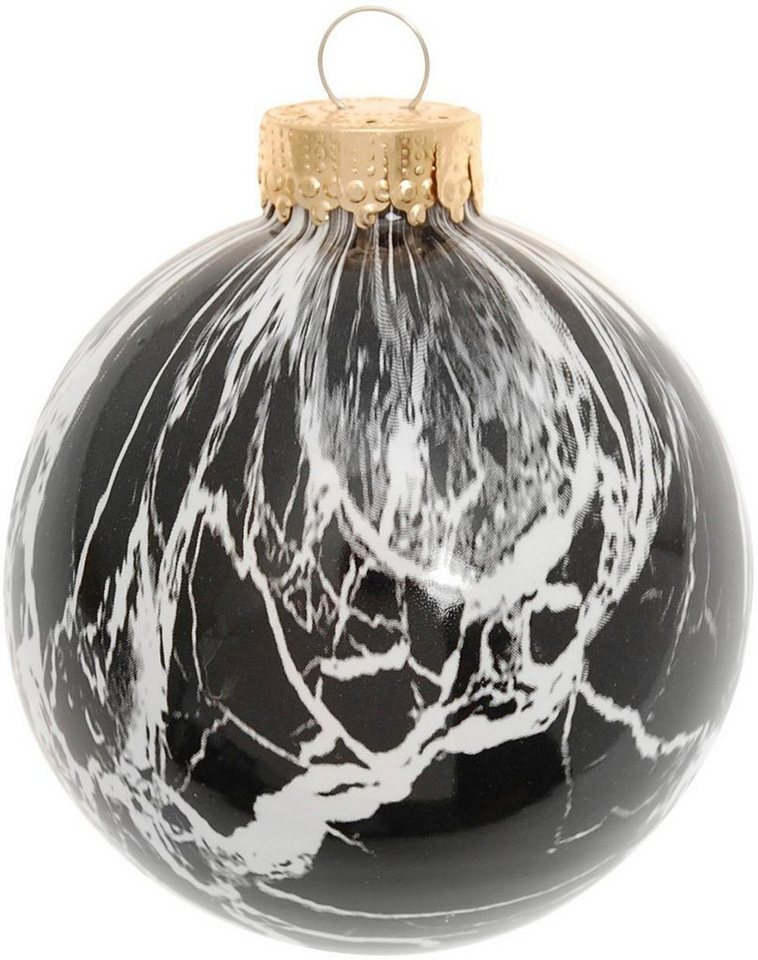 Krebs Glas Lauscha Weihnachtsbaumkugel Spezial-Glaskugel, Marmoroptik, Ø ca. 8 cm (1 St), Weihnachtsdeko, Christbaumschmuck, Christbaumkugeln aus Glas von Krebs Glas Lauscha