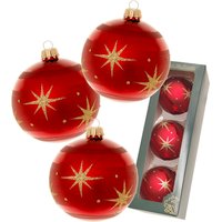 Krebs Glas Lauscha Weihnachtsbaumkugel "Xmas Night "Komet", 8 cm" Weihnachtsdeko rot, Christbaumschmuck, Christbaumkugeln aus Glas von Krebs Glas Lauscha