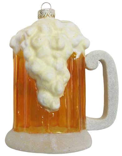 Krebs Glas Lauscha - Weihnachtsdekoration/Christbaumschmuck aus Glas - Bierkrug - Größe: ca. 12 cm von Krebs Glas Lauscha