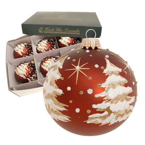 Krebs Glas Lauscha - Weihnachtsdekoration/Christbaumschmuck aus Glas - Glaskugel Winterbaum & Morgenstern - Farbe: Dunkelbraun matt - Menge: 6 Stück - Größe: ca. 8 cm Krebs Glas Lauscha - Weihnachtsdekoration/Christbaumschmuck aus Glas - Glaskugel Winterbaum & Morgenstern - Farbe: Dunkelbraun matt - Menge: 6 Stück - Größe: ca. 8 cm von Krebs Glas Lauscha
