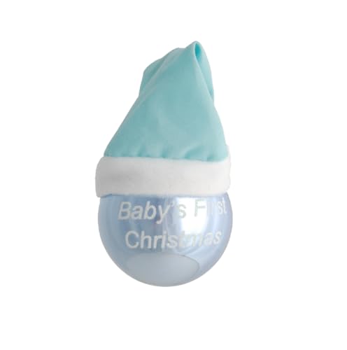 Krebs Glas Lauscha - Weihnachtsdekoration/Christbaumschmuck aus Glas - Motiv: Baby's First Christmas in Hellblau - Größe: 8cm von Krebs Glas Lauscha