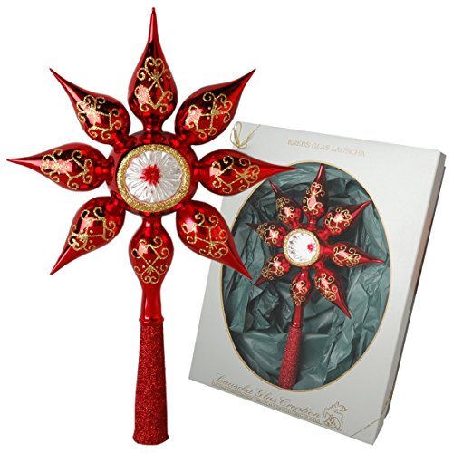 Krebs Glas Lauscha - Weihnachtsdekoration/Christbaumschmuck aus Glas - Reflex Weihnachtsbaumspitze Stern - Farbe: Rot - Größe: ca. 30 cm - Made in Germany Krebs Glas Lauscha - Weihnachtsdekoration/Christbaumschmuck aus Glas - Reflex Weihnachtsbaumspitze Stern - Farbe: Rot - Größe: ca. 30 cm - Made in Germany von Krebs Glas Lauscha