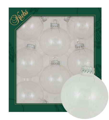 Krebs Glas Lauscha - Weihnachtsdekoration/Christbaumschmuck aus Glas - Unifarbende Kugeln Kristall - Menge: 8 Stück - Farbe: Satin-Weiß - Größe: ca. 7 cm Krebs Glas Lauscha - Weihnachtsdekoration/Christbaumschmuck aus Glas - Unifarbende Kugeln Kristall - Menge: 8 Stück - Farbe: Satin-Weiß - Größe: ca. 7 cm von Krebs Glas Lauscha