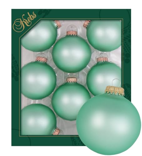 Krebs Glas Lauscha - Weihnachtsdekoration/Christbaumschmuck aus Glas - Unifarbende Kugeln Meerjungfrau-Samt - Menge: 8 Stück - Farbe: Satin-Hellgrün - Größe: ca. 7 cm Krebs Glas Lauscha - Weihnachtsdekoration/Christbaumschmuck aus Glas - Unifarbende Kugeln Meerjungfrau-Samt - Menge: 8 Stück - Farbe: Satin-Hellgrün - Größe: ca. 7 cm von Krebs Glas Lauscha