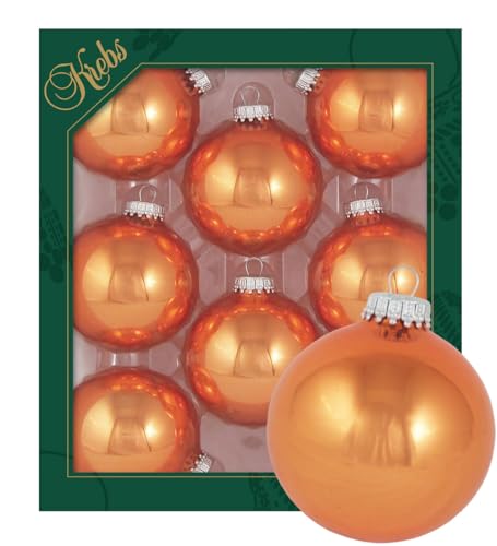 Krebs Glas Lauscha - Weihnachtsdekoration/Christbaumschmuck aus Glas - Unifarbende Kugeln - Menge: 8 Stück - Farbe: Opal-Orange - Größe: ca. 7 cm Krebs Glas Lauscha - Weihnachtsdekoration/Christbaumschmuck aus Glas - Unifarbende Kugeln - Menge: 8 Stück - Farbe: Opal-Orange - Größe: ca. 7 cm von Krebs Glas Lauscha