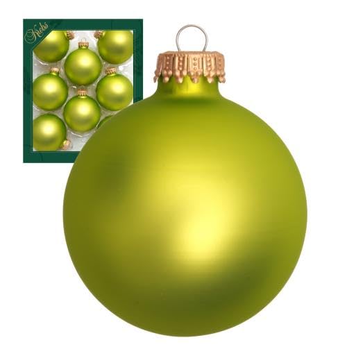Krebs Glas Lauscha - Weihnachtsdekoration/Christbaumschmuck aus Glas - Unifarbende Kugeln Papagei Grün Samt - Menge: 8 Stück - Farbe: Hellgrün matt - Größe: ca. 7 cm Krebs Glas Lauscha - Weihnachtsdekoration/Christbaumschmuck aus Glas - Unifarbende Kugeln Papagei Grün Samt - Menge: 8 Stück - Farbe: Hellgrün matt - Größe: ca. 7 cm von Krebs Glas Lauscha