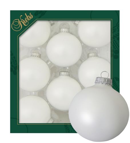 Krebs Glas Lauscha - Weihnachtsdekoration/Christbaumschmuck aus Glas - Unifarbende Kugeln Weißer Samt - Menge: 8 Stück - Farbe: Satin-Weiß - Größe: ca. 7 cm Krebs Glas Lauscha - Weihnachtsdekoration/Christbaumschmuck aus Glas - Unifarbende Kugeln Weißer Samt - Menge: 8 Stück - Farbe: Satin-Weiß - Größe: ca. 7 cm von Krebs Glas Lauscha