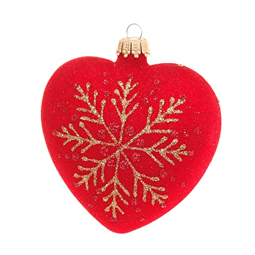 Krebs Glas Lauscha - Weihnachtsdekoration/Christbaumschmuck aus Glas - Weihnachtsanhänger - Motiv: Herz Rot - 2 Stück - Größe: ca. 9 cm Krebs Glas Lauscha - Weihnachtsdekoration/Christbaumschmuck aus Glas - Weihnachtsanhänger - Motiv: Herz Rot - 2 Stück - Größe: ca. 9 cm von Krebs Glas Lauscha