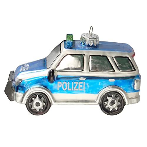 Krebs Glas Lauscha - Weihnachtsdekoration/Christbaumschmuck aus Glas - Weihnachtsbaumanhänger - Motiv: Polizei-Auto SUV - Größe: ca. 12 cm Krebs Glas Lauscha - Weihnachtsdekoration/Christbaumschmuck aus Glas - Weihnachtsbaumanhänger - Motiv: Polizei-Auto SUV - Größe: ca. 12 cm von Krebs Glas Lauscha