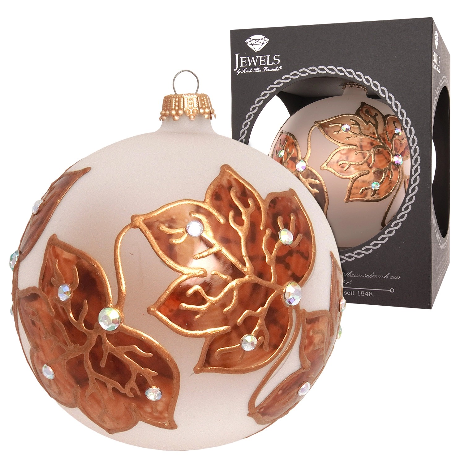 Krebs Glas Lauscha Weihnachtskugel Kupferblätter 1-tlg. 8cm Krebs Glas Lauscha Weihnachtskugel Kupferblätter 1-tlg. 8cm von Krebs Glas Lauscha