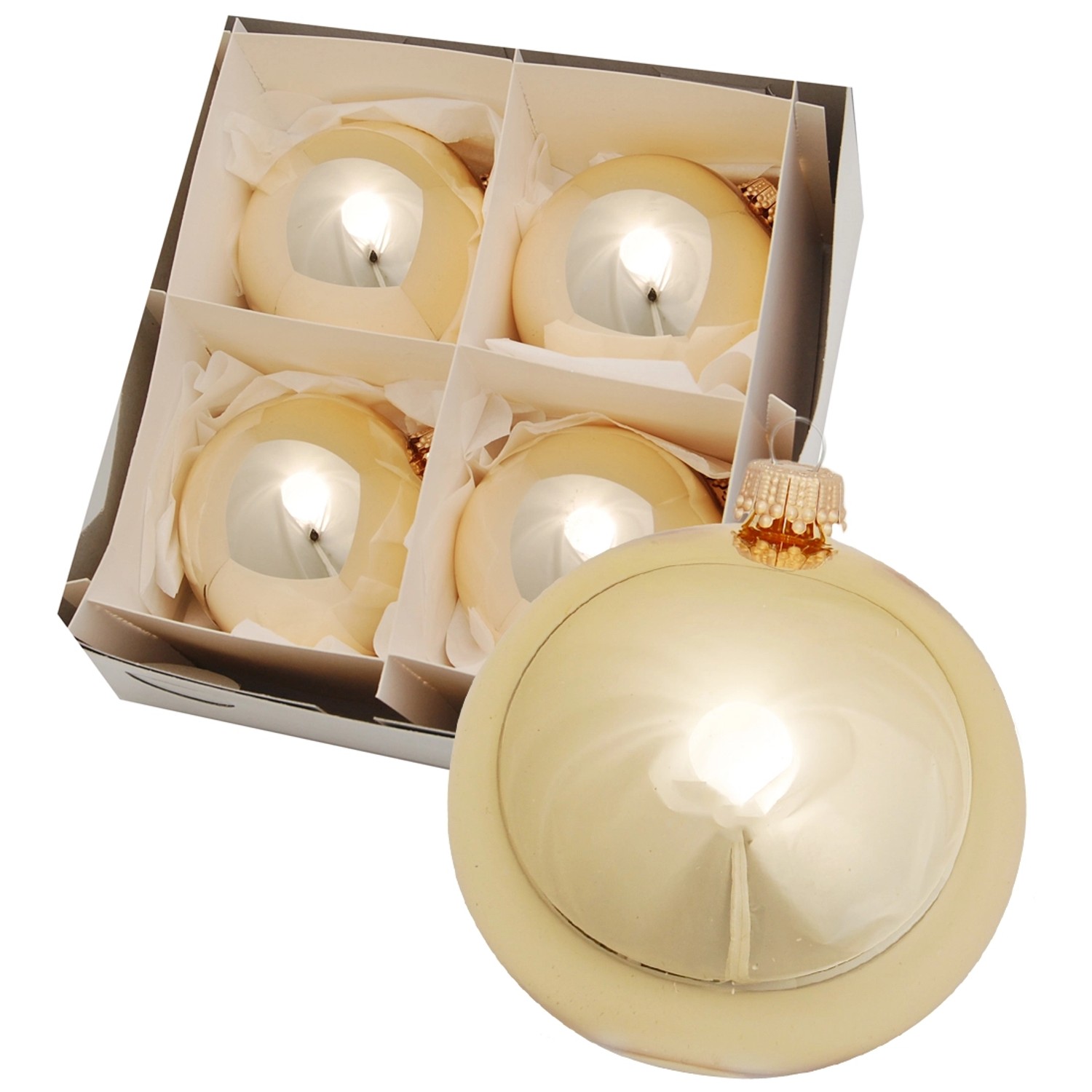 Krebs Glas Lauscha Weihnachtskugel Uni 4er-Set 8cm Krebs Glas Lauscha Weihnachtskugel Uni 4er-Set 8cm von Krebs Glas Lauscha