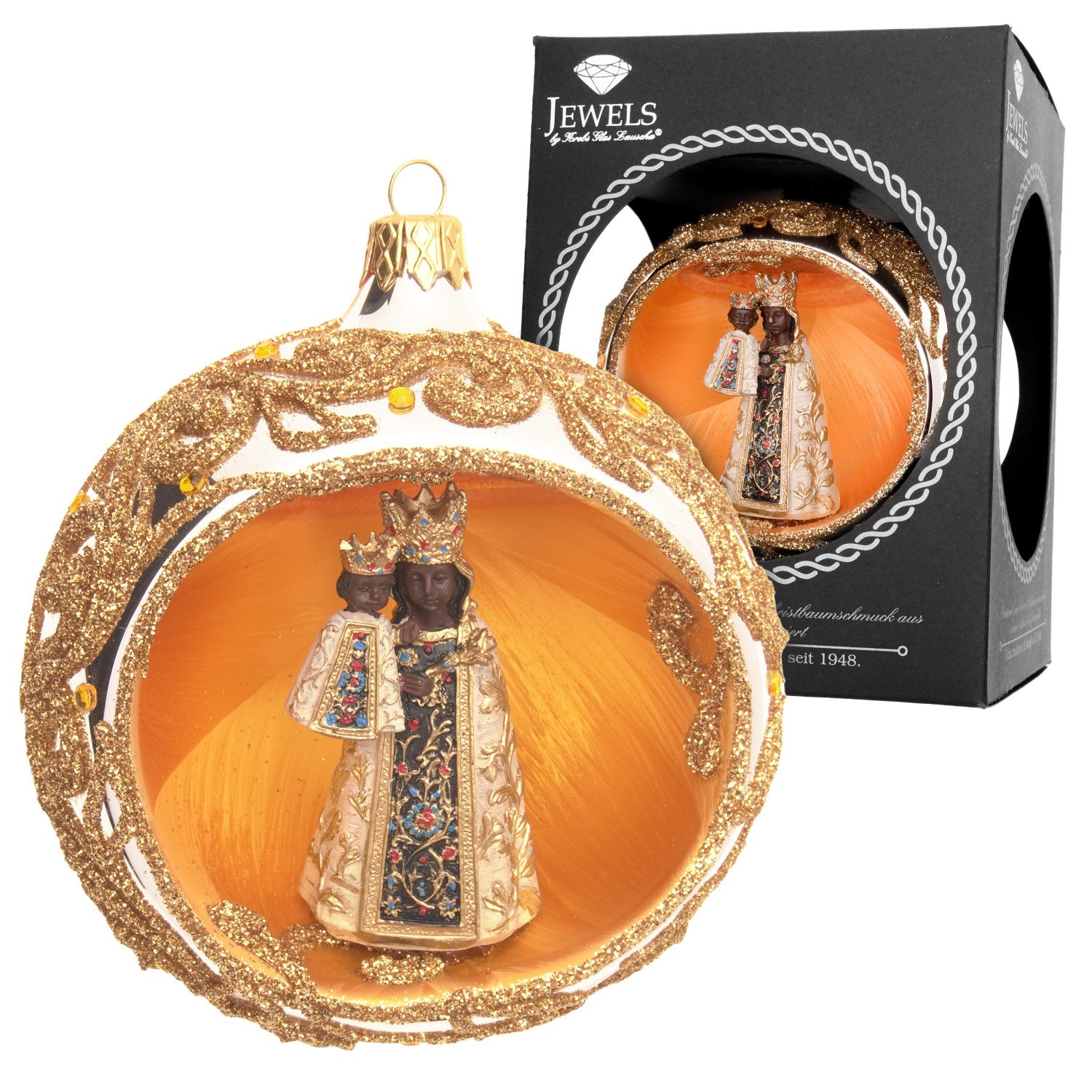 Krebs Glas Lauscha Weihnachtskugel mit König 1-tlg. 10cm Krebs Glas Lauscha Weihnachtskugel mit König 1-tlg. 10cm von Krebs Glas Lauscha