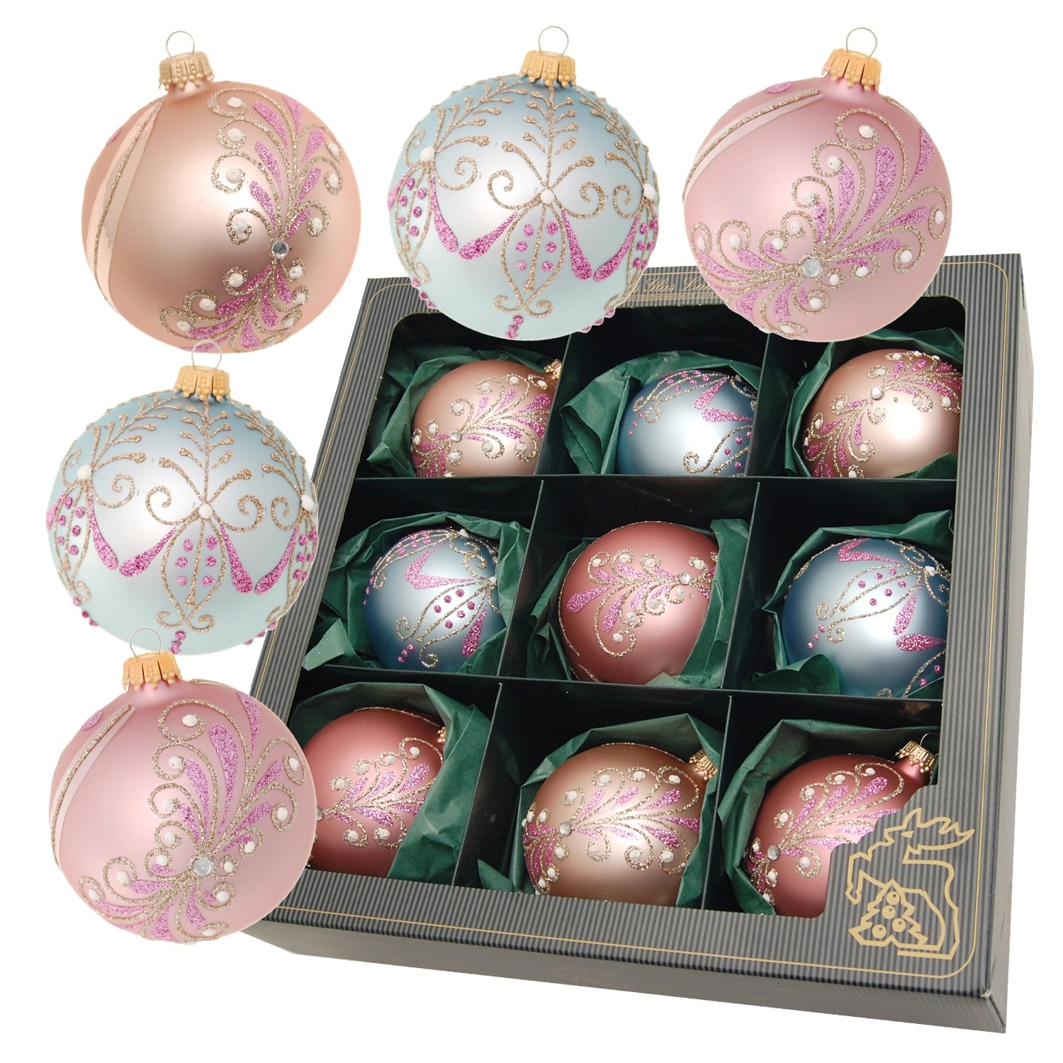 Krebs Glas Lauscha Weihnachtskugeln 9-tlg. 8cm Krebs Glas Lauscha Weihnachtskugeln 9-tlg. 8cm von Krebs Glas Lauscha