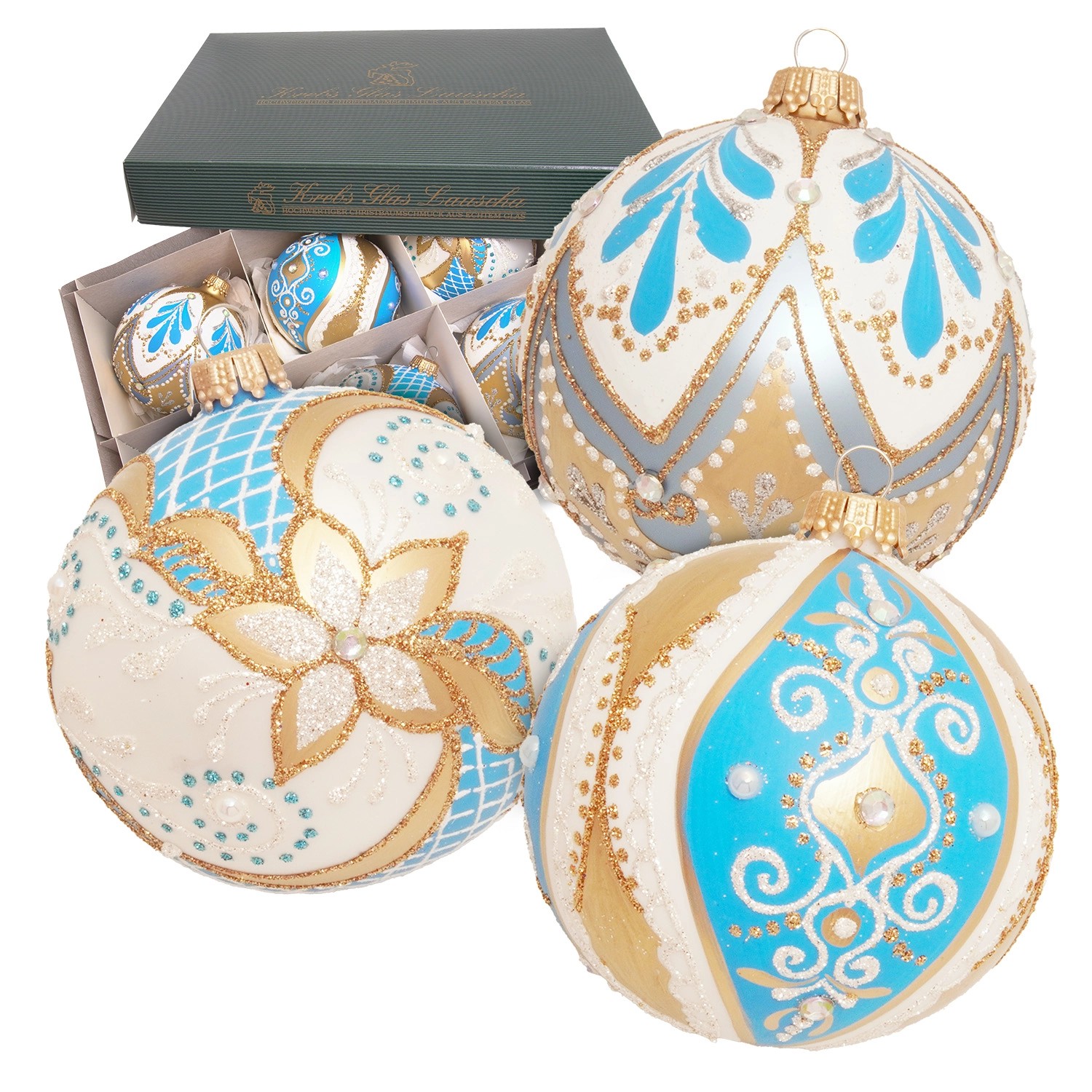 Krebs Glas Lauscha Weihnachtskugeln Barock 6-tlg. 8cm Krebs Glas Lauscha Weihnachtskugeln Barock 6-tlg. 8cm von Krebs Glas Lauscha
