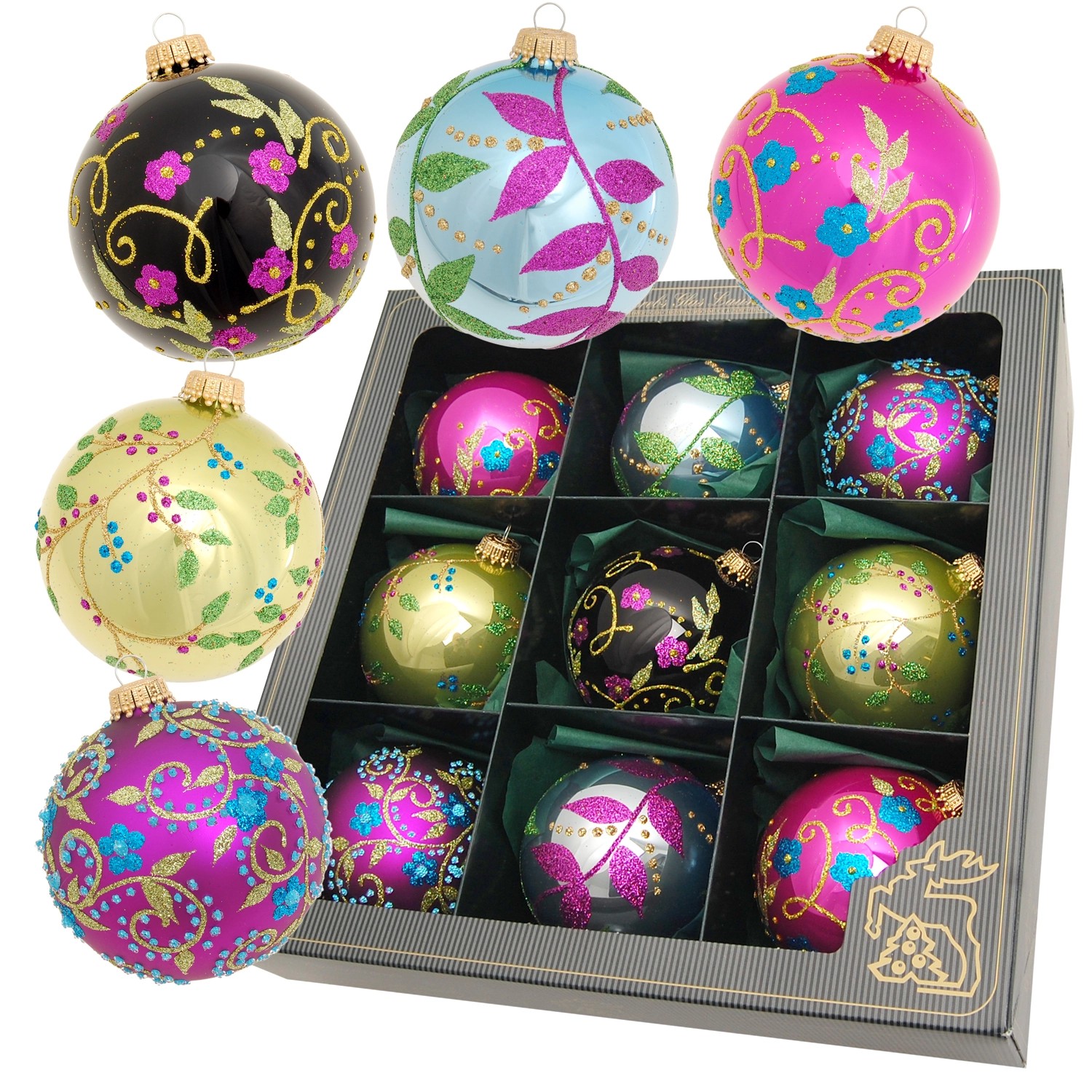 Krebs Glas Lauscha Weihnachtskugeln Feenwald 9-tlg. 8cm Krebs Glas Lauscha Weihnachtskugeln Feenwald 9-tlg. 8cm von Krebs Glas Lauscha