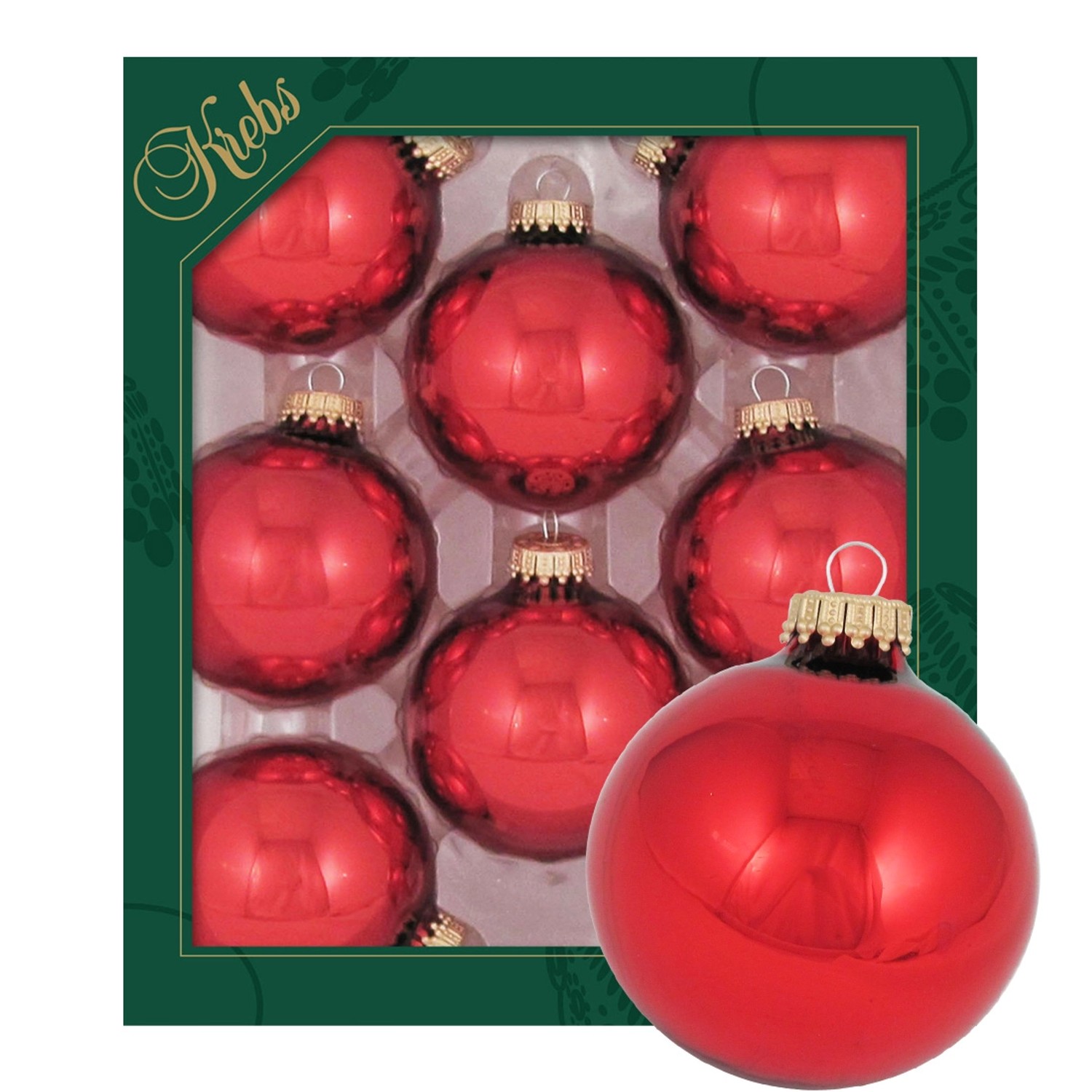 Krebs Glas Lauscha Weihnachtskugeln Rot Glanz 8er-Set 7cm Krebs Glas Lauscha Weihnachtskugeln Rot Glanz 8er-Set 7cm von Krebs Glas Lauscha