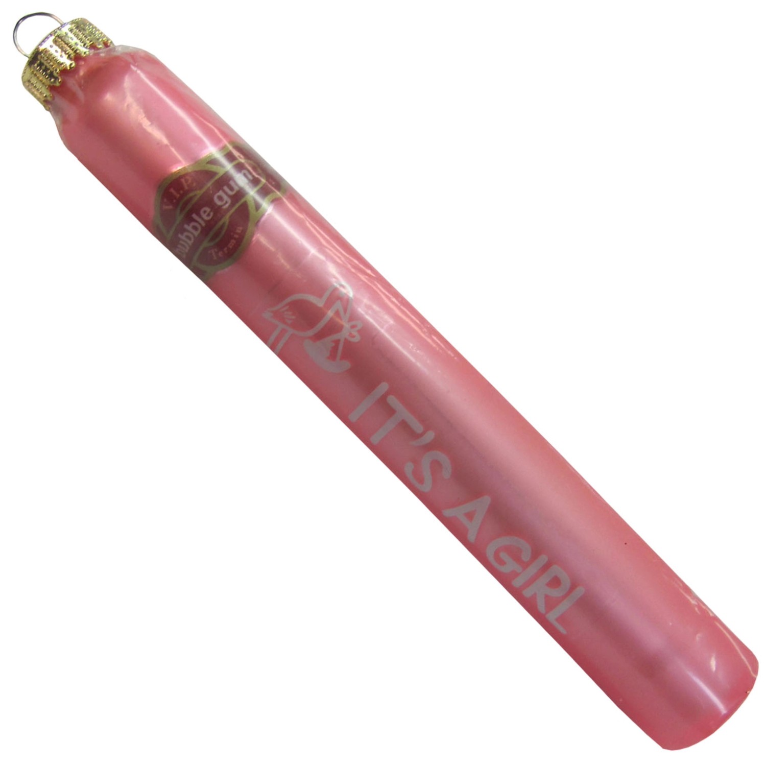 Krebs Glas Lauscha Weihnachtsornament Zigarre Rosa 1-tlg. 15cm von Krebs Glas Lauscha