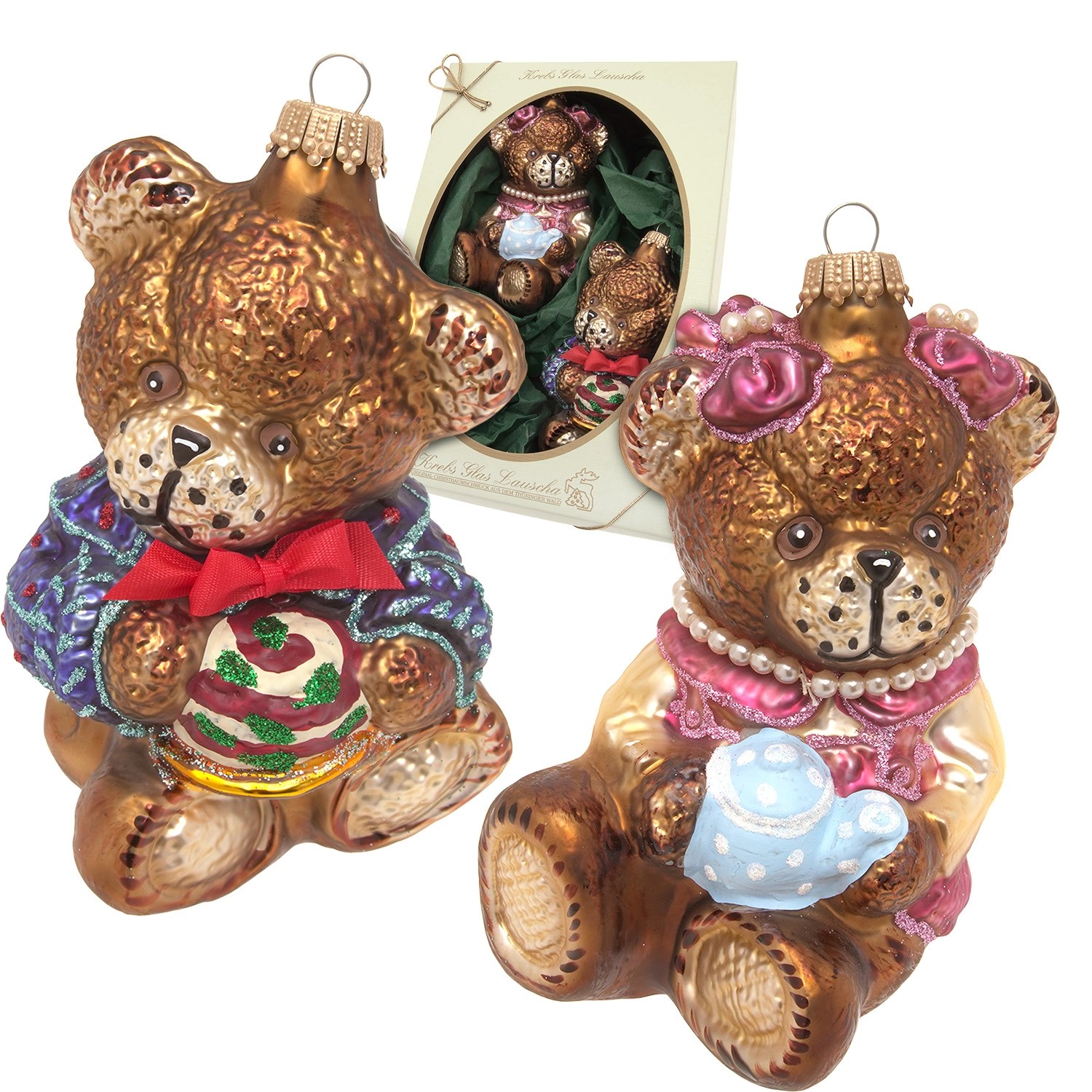 Krebs Glas Lauscha Weihnachtsornamente Bären-Paar 2-tlg. 6cm Krebs Glas Lauscha Weihnachtsornamente Bären-Paar 2-tlg. 6cm von Krebs Glas Lauscha