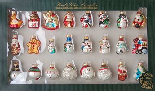 Krebs Glas Lauscha - Christbaumschmuck aus Glas - Mini Figurensortiment - 5 cm - 24 Stück von Krebs Glas Lauscha