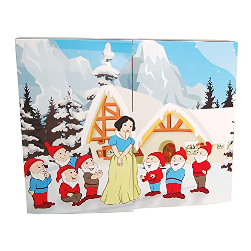 Mini Märchen Adventskalender, 8 Figuren (Schneewittchen + 7 Zwerge), 1 Spitze, 7 Unikugeln, 8 Formen, 3cm von Krebs Glas Lauscha