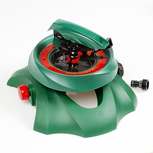 Profi-Flächenregner Rasensprenger Rotation von 0 bis 270 ° Kreisregner Viereckregner von Krefting Tooling Garten