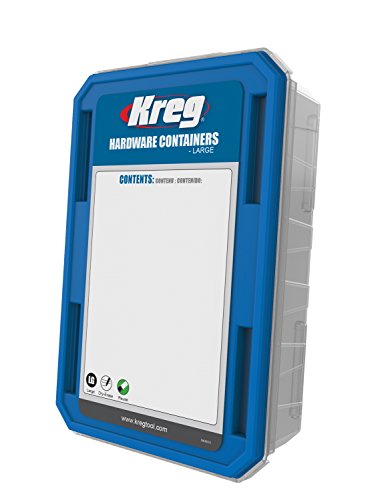 KREG KREG® Kleinteile Box 4 Stück - Groß mit Deckel, stapelbar und transparent, optimal für Schrauben von Kreg