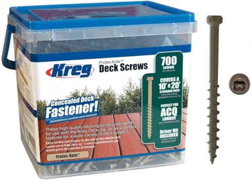 KREG® Protec-Kote™ Deckschraube, 51 mm, 8 Grobgewinde, Flachkopf, 700 Stück von Kreg