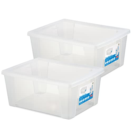 2 Stück Aufbewahrungsboxen mit Deckel aus transparentem Kunststoff und XXL Stauvolumen! In verschiedenen Größen. (2 x XL) von Kreher