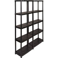 2 x Kreher PRIMO PLUS - Kunststoffregal 12 Zoll (Schwarz) von Kreher