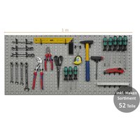 XL Lochwand mit Hakensortiment 52tlg. _Hellgrau _ 98 x 46 cm von Kreher