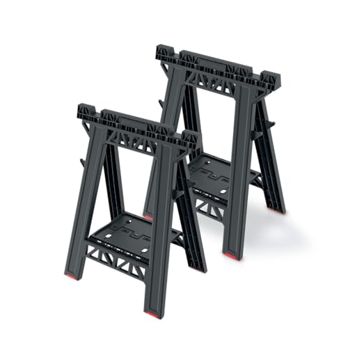 Klappare Arbeitsböcke | Allzweckbock 2er Set aus Kunststoff, Tragkraft je Bock 150 kg, Maße: 58 x 41 x 77 cm von Kreher