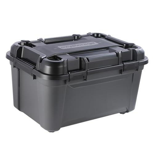 Kreher® Lagerbox Aufbewahrungsbox Bunker Tough mit Deckel und Silikondichtung (IP65/IPX7). Aus robustem Kunststoff in verschiedenen Größen. Ideal für feuchte Räume, Keller, Garage, Camping uvm. (80L) von Kreher