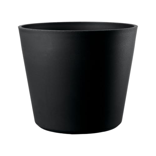 Kreher® Runder XL Pflanzkübel 'Origin' aus robustem Kunststoff. Rollbar, mit Stopfen für den Wasserablauf. Volumen 85 Liter! Dezente Optik in Anthrazit, Grau oder Aschgrau! (1 x Anthrazit) von Kreher
