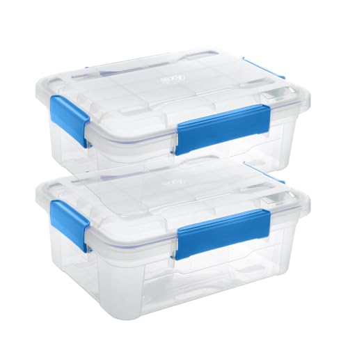 Kreher® Wasserdichte Aufbewahrungsbox mit Deckel und Silikondichtung (IP67). Aus robustem Kunststoff in verschiedenen Größen. Ideal für feuchte Räume, Keller, Garage, Camping uvm. (2, 11,4 Liter) von Kreher