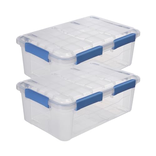 Kreher® Wasserdichte Aufbewahrungsbox mit Deckel und Silikondichtung (IP67). Aus robustem Kunststoff in verschiedenen Größen. Ideal für feuchte Räume, Keller, Garage, Camping uvm. (6, 32 Liter) von Kreher