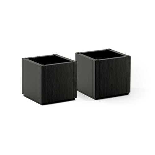 Kreher® XL Pflanzkasten Blumenkasten mit strukturierter Oberfläche aus Kunststoff Größen. Top für Garten, Terrasse und Balkon! (2 x Pflanzkasten (schmale Version) in Anthrazit) von Kreher